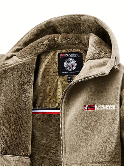 Herren Fleecejacke mit Kapuze & Reißverschluss – Warm, Funktional & Vielseitig