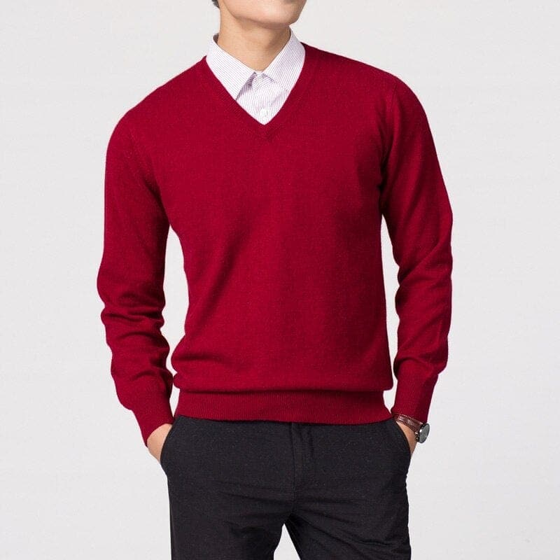Herren Cashmere-Pullover mit V-Ausschnitt – Luxuriös, Weich & Zeitlos Elegant