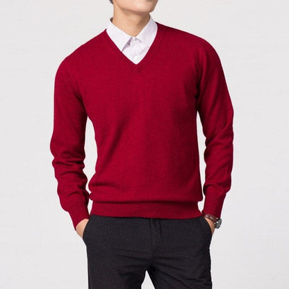 Herren Cashmere-Pullover mit V-Ausschnitt – Luxuriös, Weich & Zeitlos Elegant