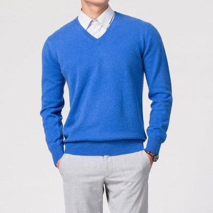 Herren Cashmere-Pullover mit V-Ausschnitt – Luxuriös, Weich & Zeitlos Elegant