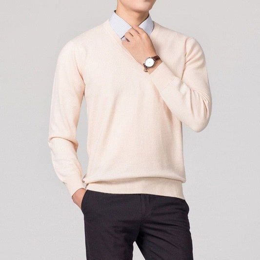 Herren Cashmere-Pullover mit V-Ausschnitt – Luxuriös, Weich & Zeitlos Elegant