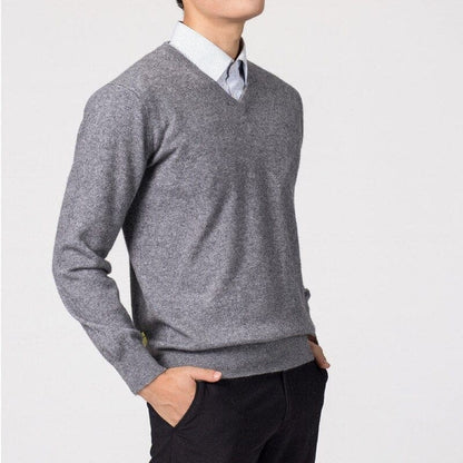 Herren Cashmere-Pullover mit V-Ausschnitt – Luxuriös, Weich & Zeitlos Elegant