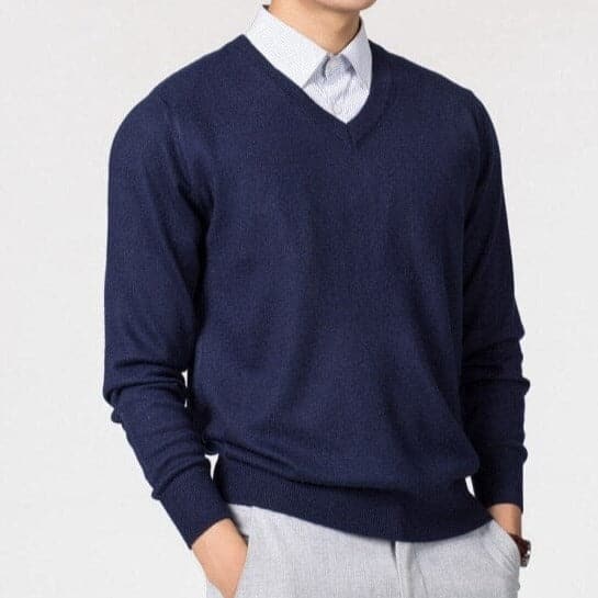 Herren Cashmere-Pullover mit V-Ausschnitt – Luxuriös, Weich & Zeitlos Elegant