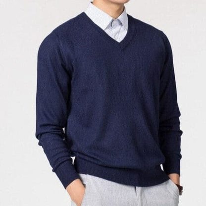 Herren Cashmere-Pullover mit V-Ausschnitt – Luxuriös, Weich & Zeitlos Elegant