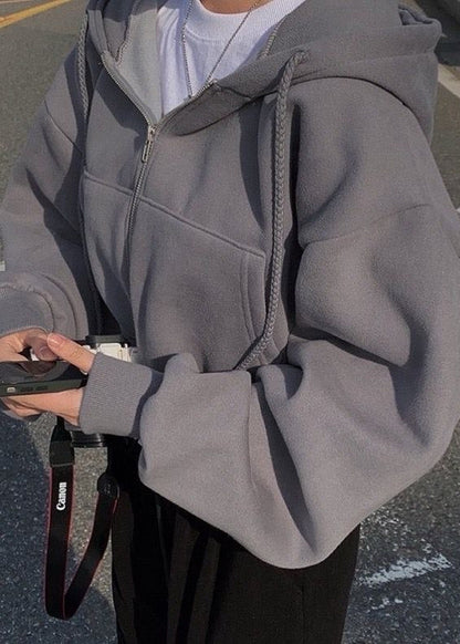 Damen Kapuzenjacke Verkürzte Form mit Reißverschluss – Lässig, Modern & Alltagstauglich