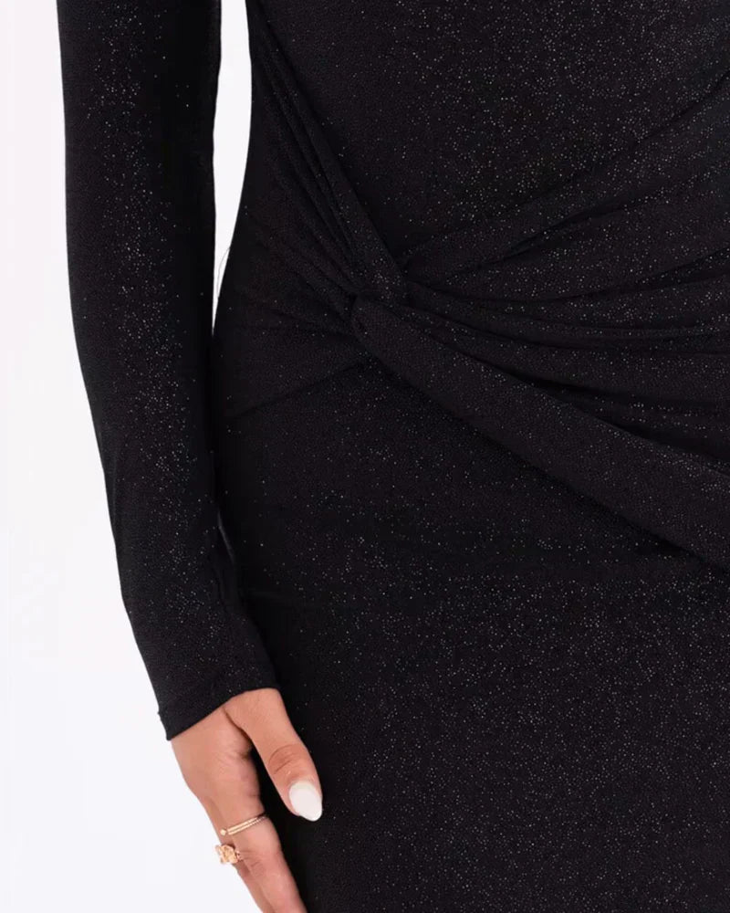 Glamouröses One-Shoulder Pailletten Maxikleid Damen