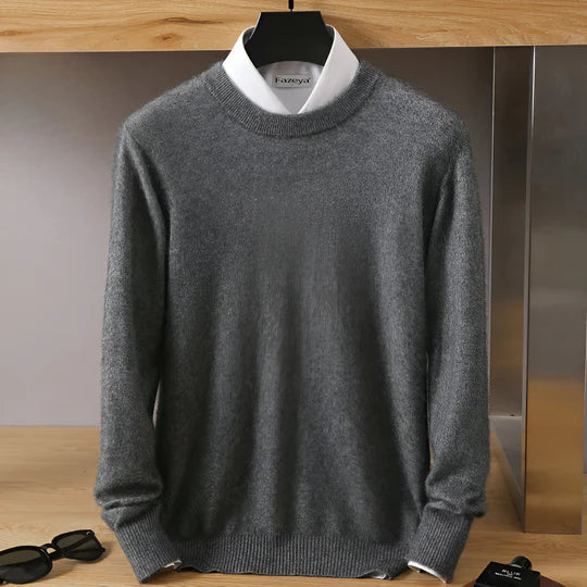 Kaschmir Strickpullover Herren | Rundhalsausschnitt für zeitlose Eleganz