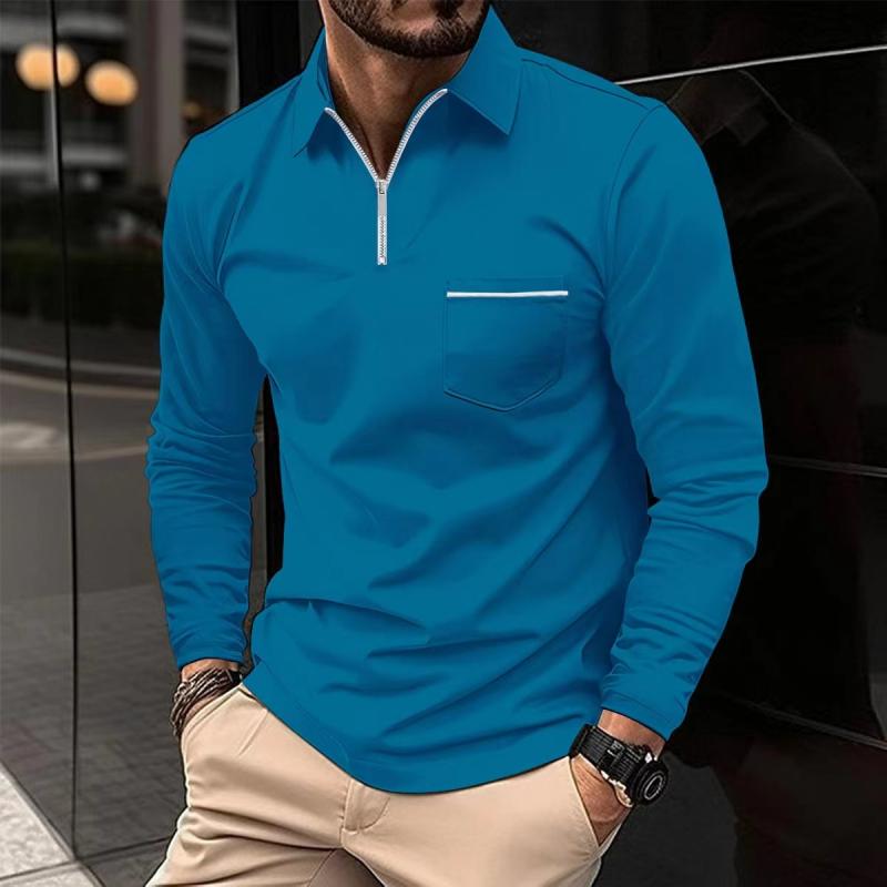 Zipper Polo | Langarm-Poloshirt für Herren mit modernem Reißverschluss