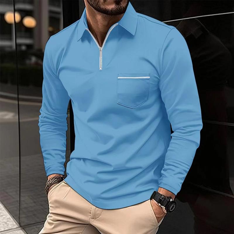 Zipper Polo | Langarm-Poloshirt für Herren mit modernem Reißverschluss