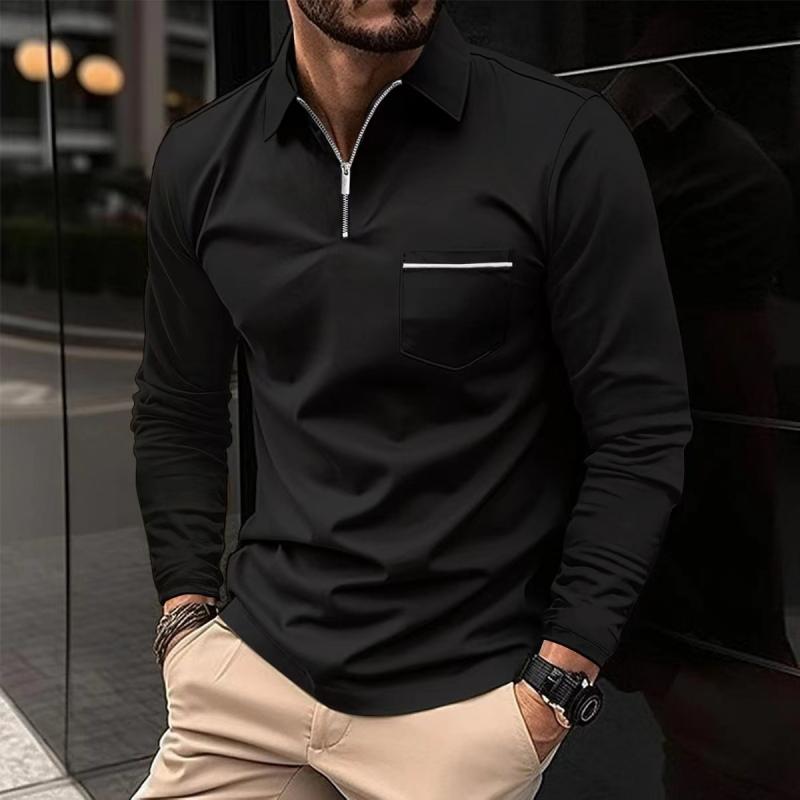 Zipper Polo | Langarm-Poloshirt für Herren mit modernem Reißverschluss