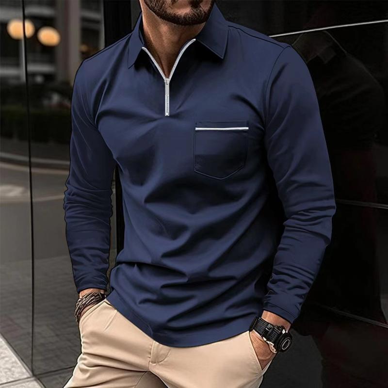 Zipper Polo | Langarm-Poloshirt für Herren mit modernem Reißverschluss