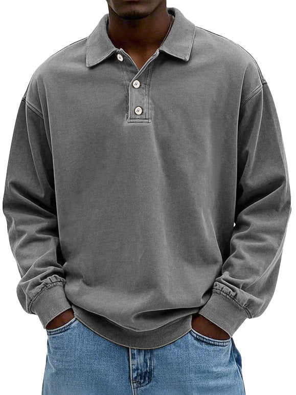 Lorenzo | Herren Langarm Poloshirt mit Knopfleiste – Oversized Fit & Klassischer Polokragen im Modernen Stil