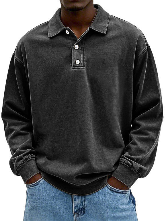 Lorenzo | Herren Langarm Poloshirt mit Knopfleiste – Oversized Fit & Klassischer Polokragen im Modernen Stil