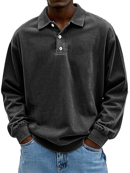 Lorenzo | Herren Langarm Poloshirt mit Knopfleiste – Oversized Fit & Klassischer Polokragen im Modernen Stil