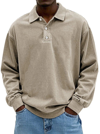 Lorenzo | Herren Langarm Poloshirt mit Knopfleiste – Oversized Fit & Klassischer Polokragen im Modernen Stil