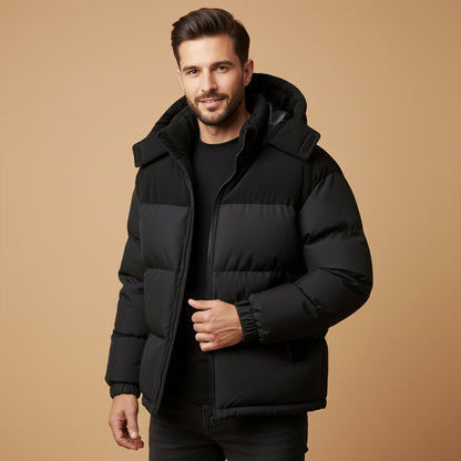 Gepolsterte Herren Winterjacke mit Kapuze – Warm, Funktional & Alltagsstark