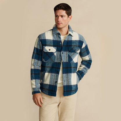 Herren Flanell-Hemdjacke mit Fleece-Futter | Warme Outdoor-Überhemdjacke