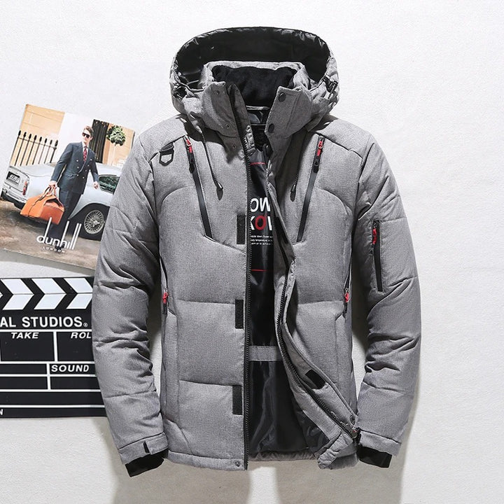 Charles | Herren Winterjacke mit Stehkragen und Reißverschluss, warm gefüttert im modernen Stil