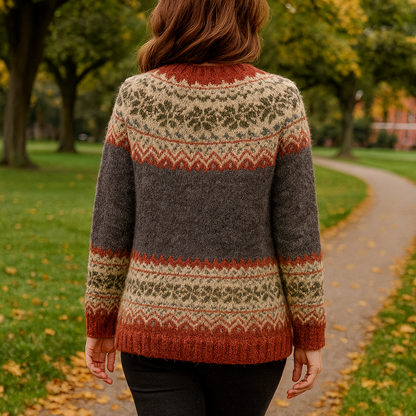 Strick Warme Norweger Strickjacke Damen | gemütliche Damenjacke mit Knopfverschluss