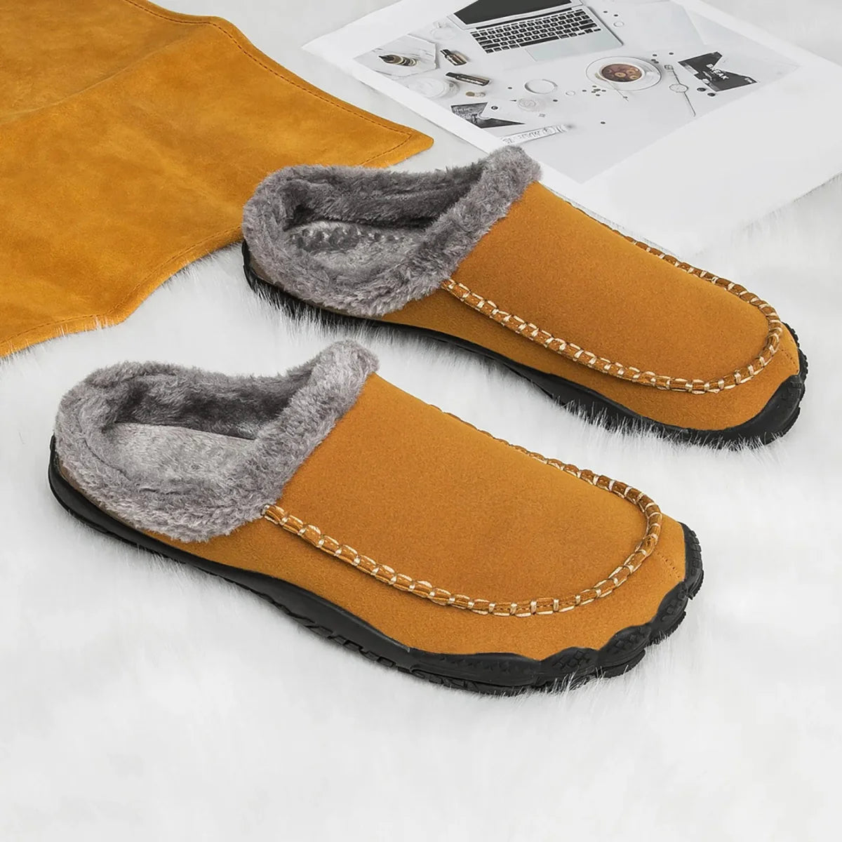 Nenaro | Herren Memory Foam Hausschuhe mit gemütlichem Slip-On Design