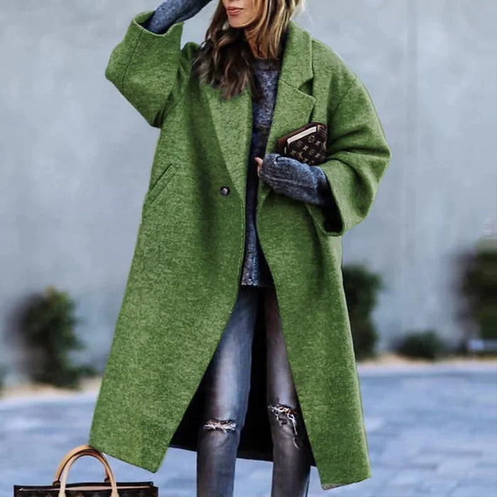 Damen Karomantel Oversize | Langer Wintermantel im modernen City-Stil