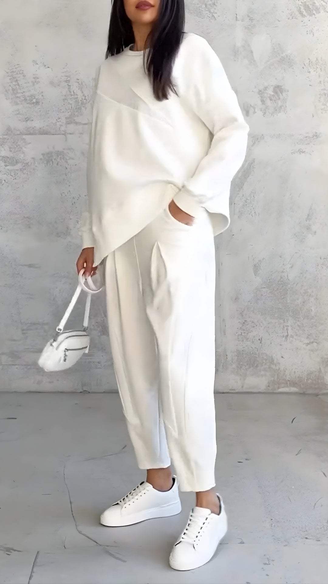 Damen Zweiteiliges Set mit lockerem Oberteil und Hose – Komfort Outfit für Alltag, Reisen und Freizeit