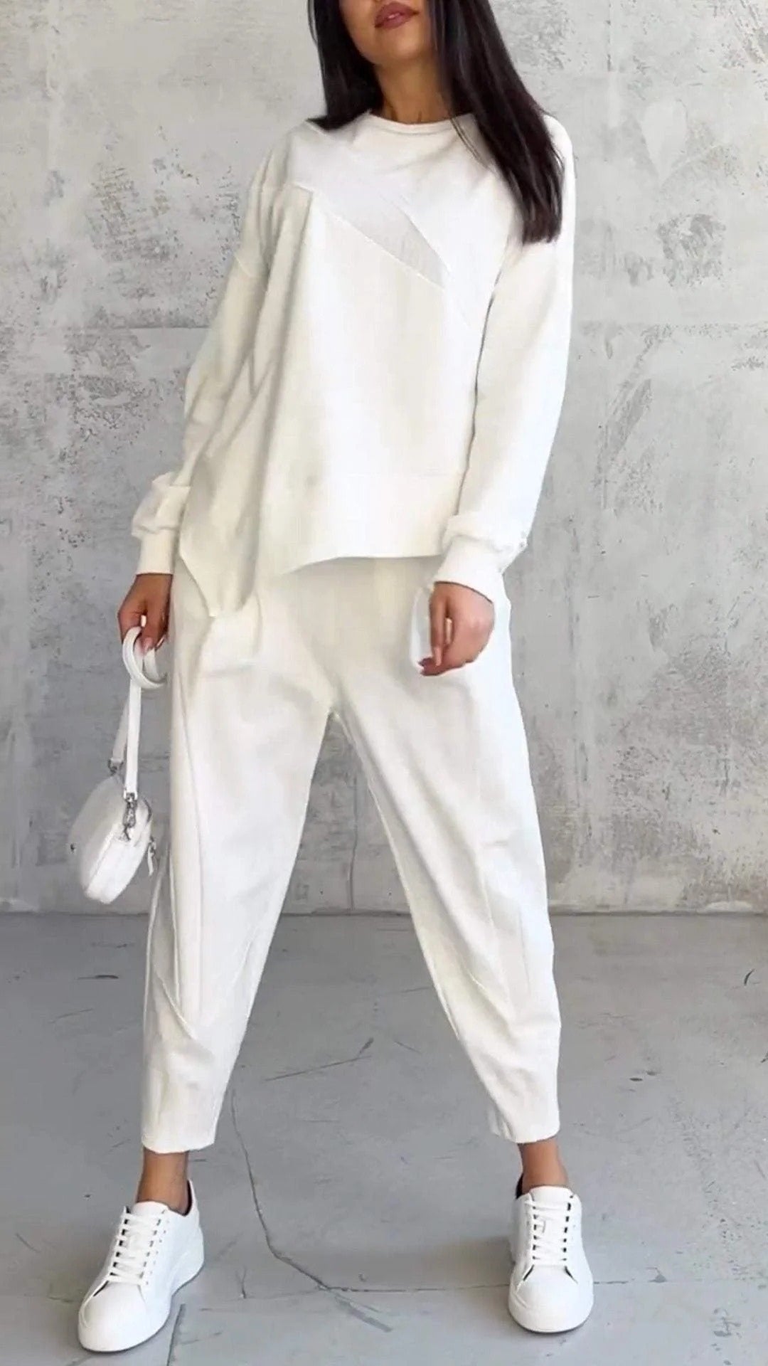 Damen Zweiteiliges Set mit lockerem Oberteil und Hose – Komfort Outfit für Alltag, Reisen und Freizeit